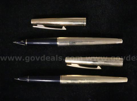 2 Vintage Sheaffer Gold-Plated Fountain Pens