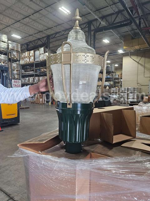 Granville Luminaires with Cage, 100W High Pressure Sodium, 120V, Type III Dist., Green Finish qty 6