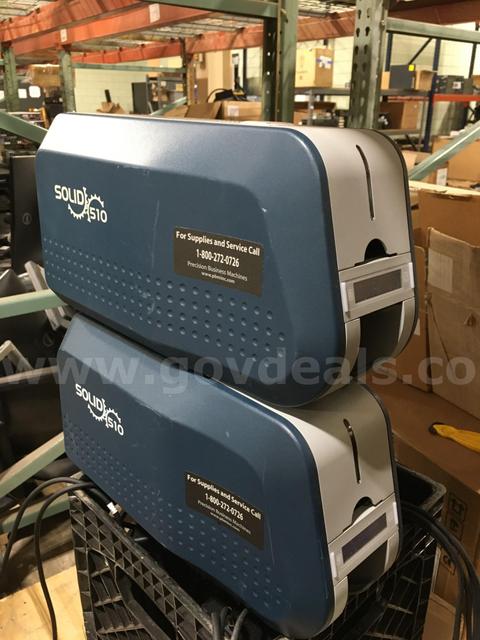 LOT OF 2 SOLID - 510S CARD PRINTERS