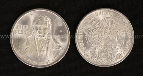 50- 1977/1978 Mexico Cien Pesos Silver Coins