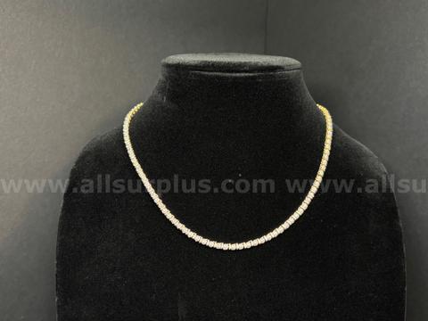 18" Vermeil Tennis Necklace (Marked:925 rv)