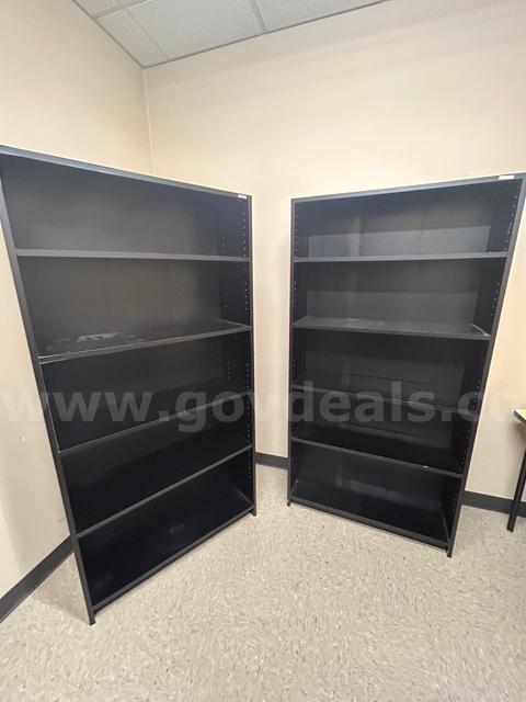 Lot of 2 Black Bookcases