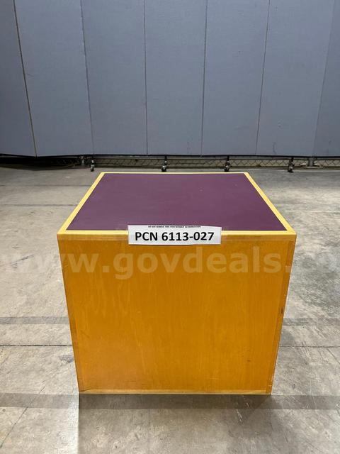 Pedestal, Square, Wood, Purple Top