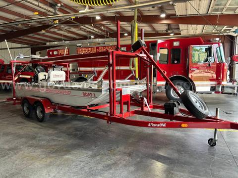 16 foot rescue boat with dive/rescue platform; includes fire pump and double dec