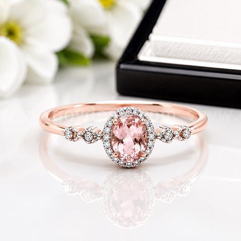 Designer Ladies Gorgeous Genuine Morganite And Genuine Diamond Gold Ring Appraised $1,164.00