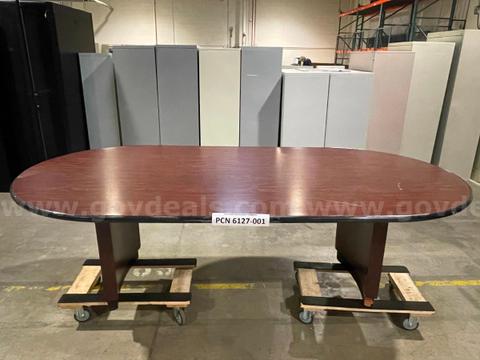 Table, Conference, Oval, Wood (minor scratches)