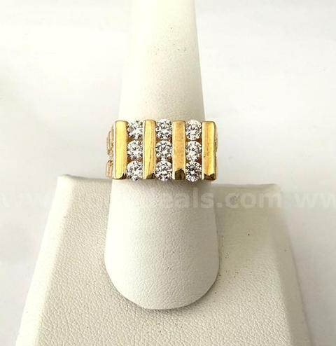 Beautiful, 24k Gold, Men’s, Size 8 1/2, CZ Nugget Ring
