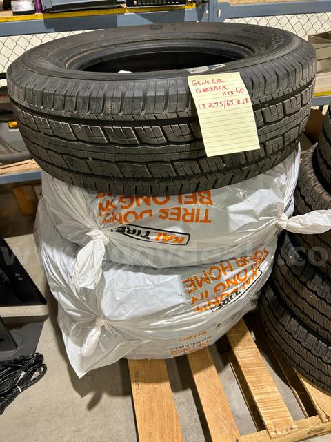 NEW - SET OF 4 GENERAL GRABBER TIRES LT 275/65 R18