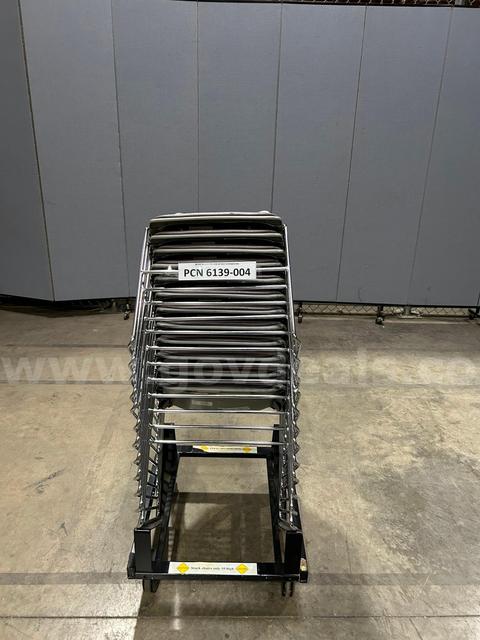 Chair, Guest, Purple-Grey, Plastic, Metal Frame-Legs, Stackable, With Metal Cart