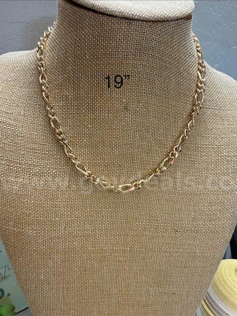 Gorgeous, 19", 24k Gold, Figaro Necklace Chain