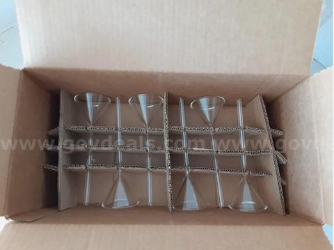 Lot of 48 - PYREX 6140-65 Plain 65mm Diameter 60° Funnel w/ Long Narrow Stem