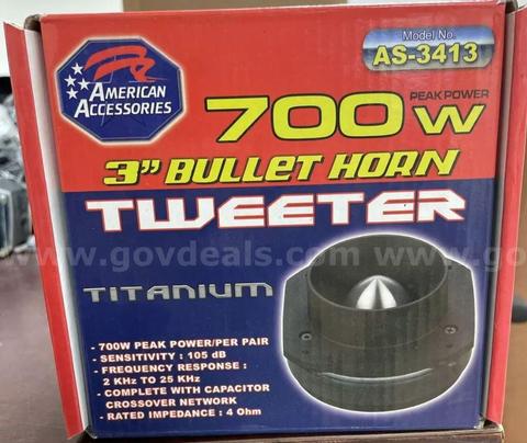 American Accessories AS 3413 3 Inch Bullet Horn Tweeter 700 watts PAIR