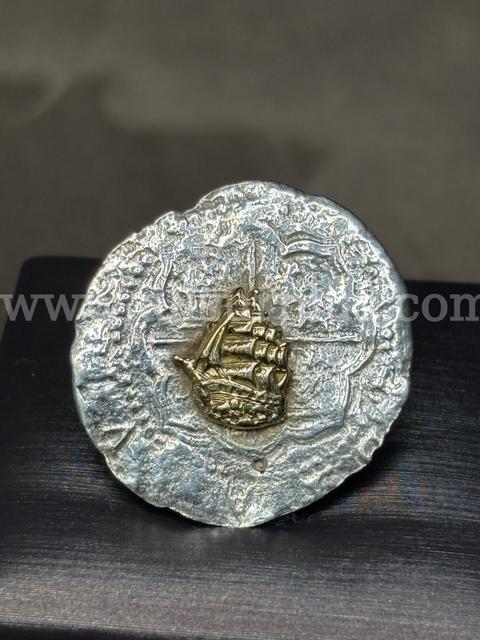 Coin/Ship Pendant (Marked: 999 & 14k)