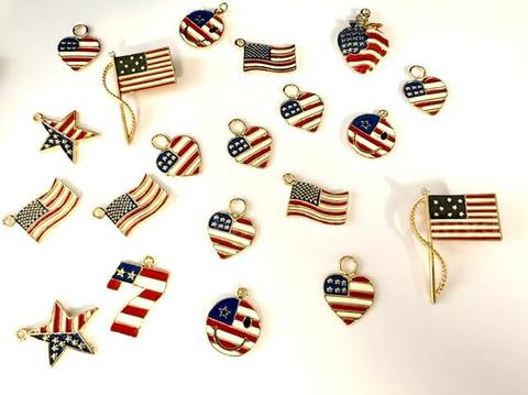 (20) Piece, 24k Gold, Set of American Enamel, CZ Jewelry