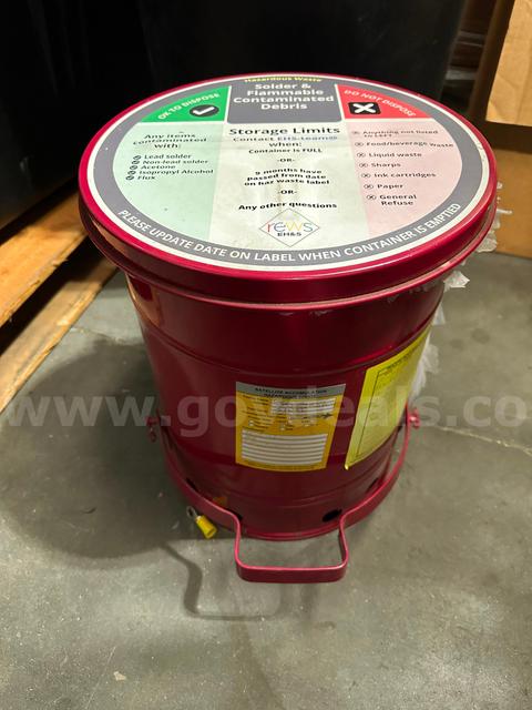 Justrite Red Oily Waste Can