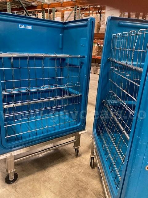 Two Stainless Steel Linen Carts
