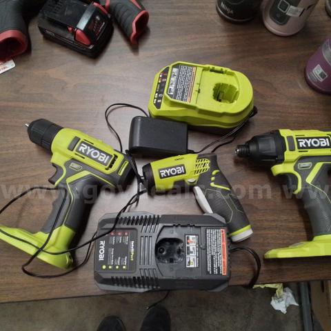 Ryobi Drills with set of Chargers (no batteries included) "JM"