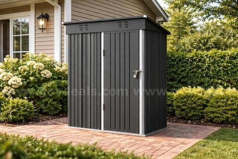 FREE SHIPPING - NEW 5' x 3' Galvanized Metal Outdoor Storage Shed with Lockable Door