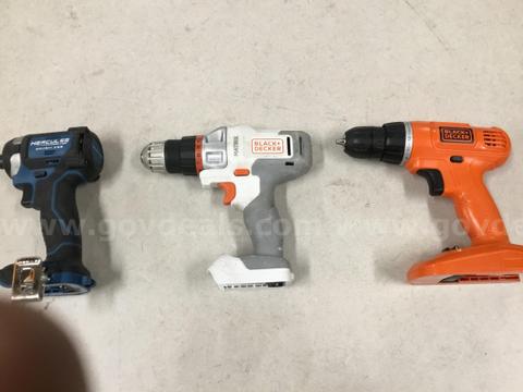 1 Lot of B&D Drills and Hercules Impact Drive