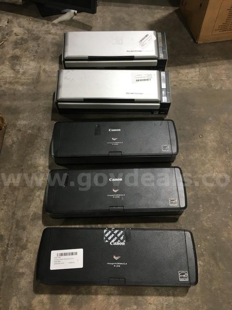 LOT OF 5 DOCUMENT SCANNERS NO AC ADAPTERS CANON/FUJITSU