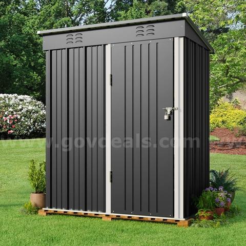 FREE SHIPPING - NEW 5' x 3' Galvanized Metal Outdoor Storage Shed with Lockable Door