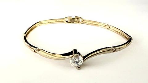Gorgeous, Ladies, 24k Gold, 2 Carat, Brilliant, 7", CZ ID Bracelet