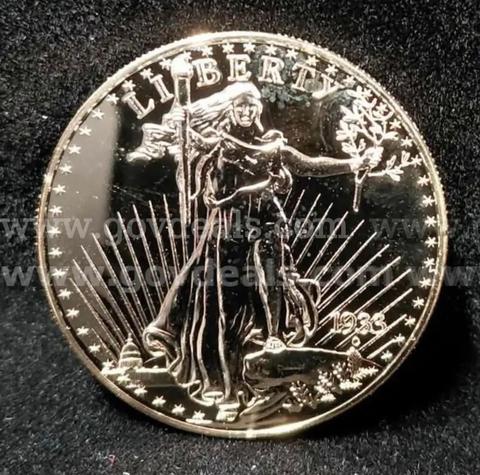 BEAUTIFUL REAL 24K GOLD CLAD 2003 PROOF OF THE 1933 AMREICAN GOLD EAGLE COIN!! -