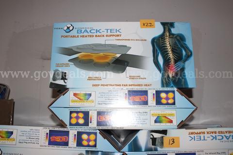 York Biomedical Back-Tek Portable Heated Back Support Massager Model 100 Size R