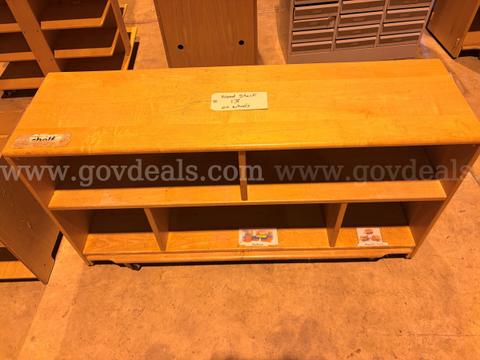 Wood Shelf on Wheels (#13) (BUY NOW $10)