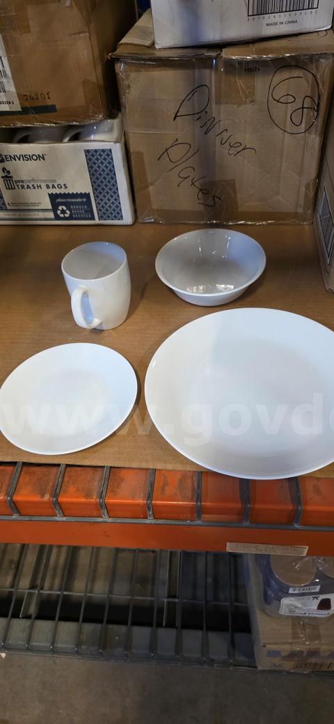 Large lot of Dishware to include Dinner plates, bowls coffee mugs and saucers