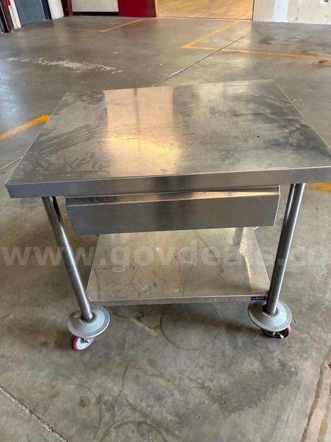 Table, food prep, wheeled