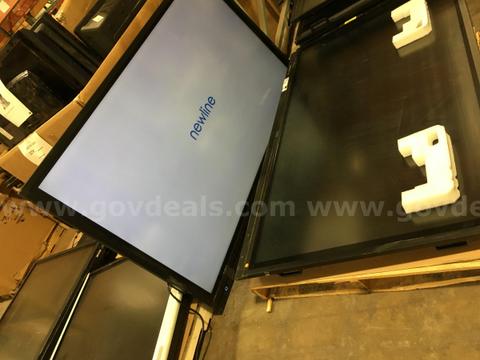 MIXED LOT OF 5 NEWLINE INTERACTIVE TOUCHSCREEN PANELS WITH OPS MODULES INCLUDED