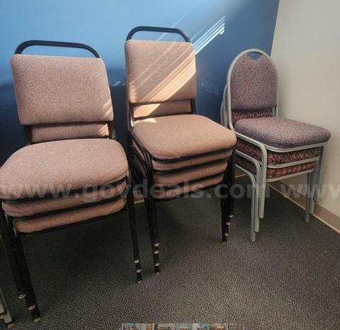 Chairs - Lot of 10 Assorted Stackable Chairs