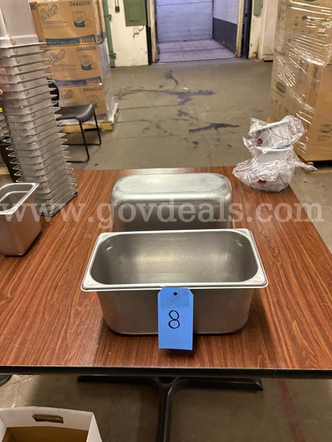 STEAM TABLE PANS 7"X12"X6" SOLD AS LOT OF 4
