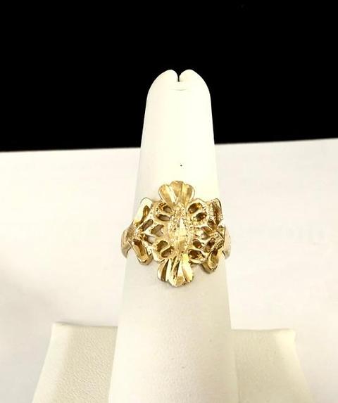 Beautiful, Size 7, Filigree, Ladies Ring, 24k Real Gold Plated