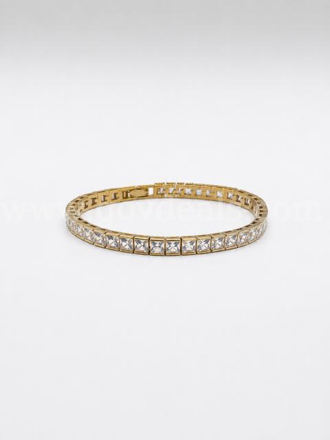Ladies, Beautiful, 7 Inch, CZ Tennis Bracelet. 24k Real Gold Plated,