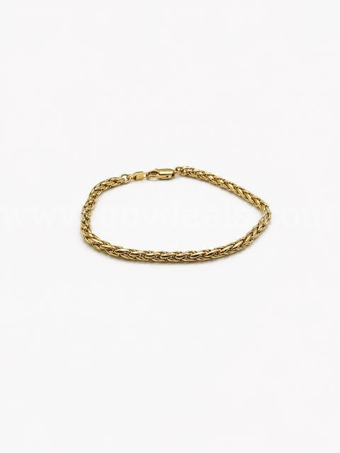 7”,Snake Rope Bracelet. 24K Real Gold Plated