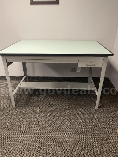 Drafting Table (metal) 5'L x 3'2"W x 3'T