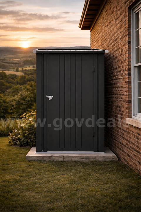 FREE SHIPPING - 3x3FT Outdoor Metal Storage Shed Lockable Backyard Garden Shed Black