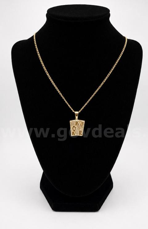 24k Gold, 22Inch, Small Chain Necklace W/ Playing Card Pendant. READ ⬇️!