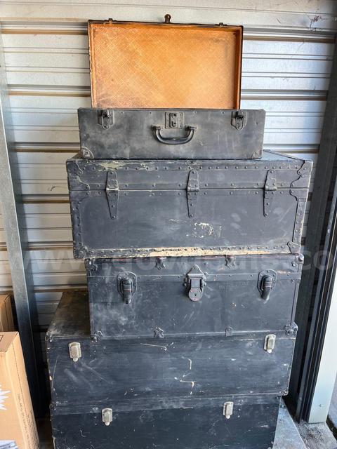(5) Wooden chests with misc items inside