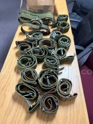 Lot of (30) Vintage Double Prong Buckle Military Belts