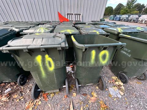 1 Lot of (17) Rolling Green Trash Cans- LOT 10 - Total of (17) Sold in One Auction