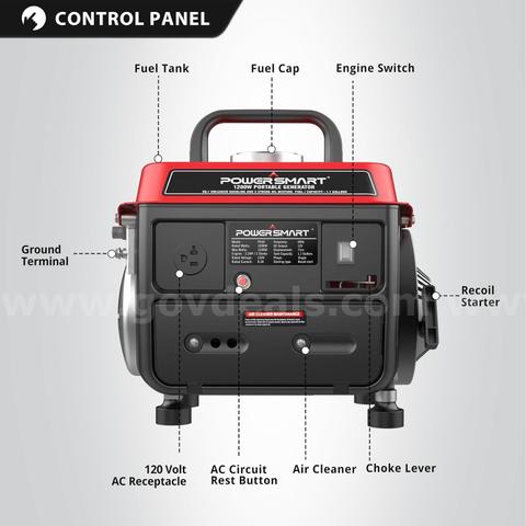 FREE SHIPPING – NEW 1200-Watt Portable Generator, Super Quiet, 37lb Lightweight, 5hr Runtime, 120V/12V