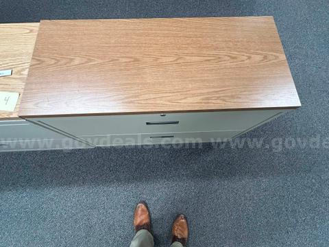 3 Two‑Drawer Lateral File Cabinets – Metal with Laminate Top