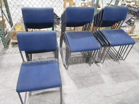 15 Blue Stackable Chairs (L)