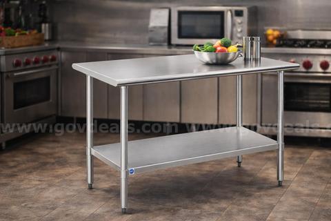 FREE SHIPPING - NEW 24x48 Stainless Steel Prep Table NSF Commercial Kitchen Work Table