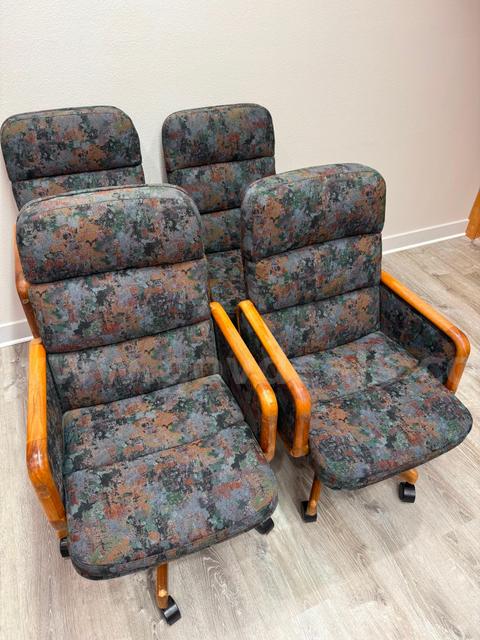 4 Vintage Rolling Desk Chairs