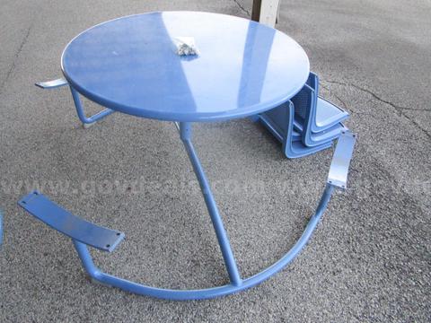Blue Picnic Table