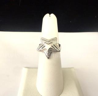 Rhodium Clad, Size 6 Star Ring
